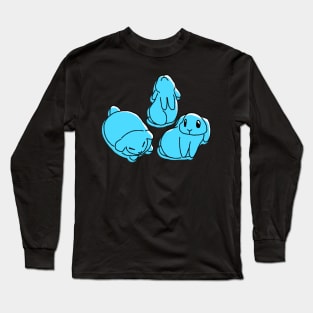 Three Blue Bunnies Long Sleeve T-Shirt